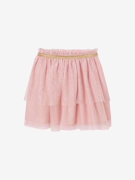 Ensemble fille noël jupon en tulle et t-shirt à volants rose poudré 3 - vertbaudet enfant 