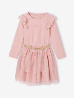 -Ensemble fille noël jupon en tulle et t-shirt à volants