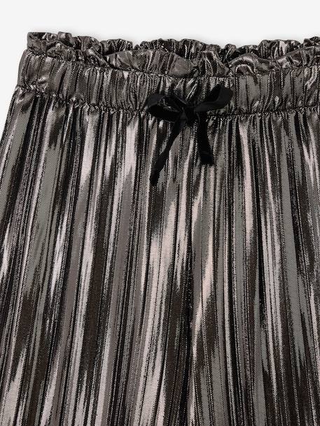 Pantalon fille large lamé plissé argent 3 - vertbaudet enfant 