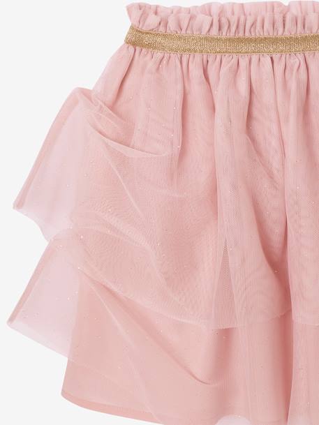 Ensemble fille noël jupon en tulle et t-shirt à volants rose poudré 6 - vertbaudet enfant 