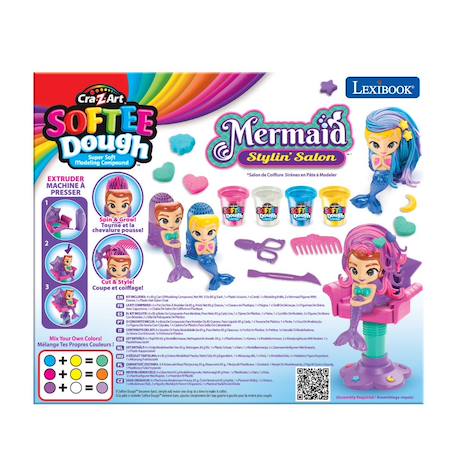 Salon de coiffure pour sirènes en pâte à modeler douce et malléable Multicolore 5 - vertbaudet enfant 