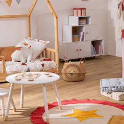 Chambre et rangement-Rangement-Panier enfant pliable en jute et roseau - lion