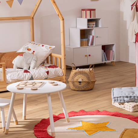 Panier enfant pliable en jute et roseau - lion Marron 1 - vertbaudet enfant 