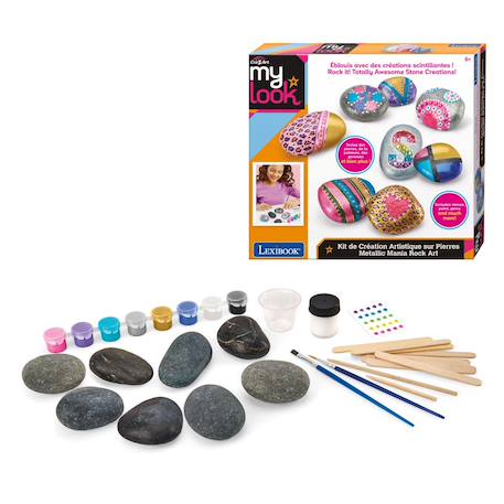 Kit de création artistique sur pierres avec effet métallique Multicolore 1 - vertbaudet enfant 