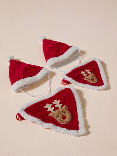 Collier bandana + bonnet de Noël pour chien rouge 5 - vertbaudet enfant 