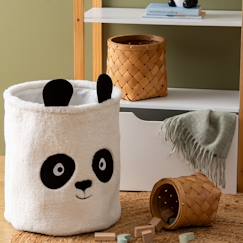 Chambre et rangement-Rangement-Bac à jouets panda en tissu bouclette - andy