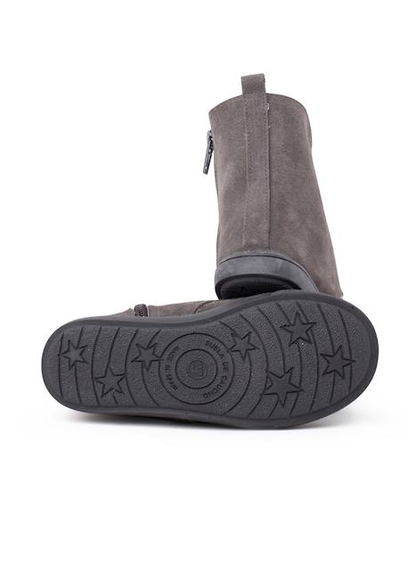 Botte en peau de mouton avec lacets latéraux à glissière Gris+Taupe 3 - vertbaudet enfant 