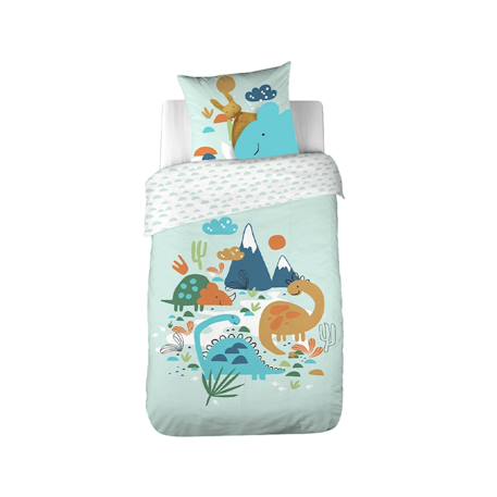Parure de lit coton réversible Vert d'eau 2 - vertbaudet enfant 