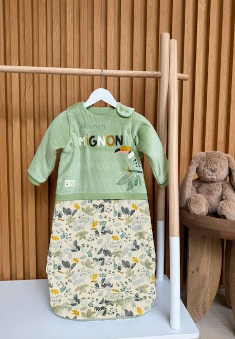 Gigoteuse d'hiver en velours avec manches amovibles boavista Vert 1 - vertbaudet enfant 