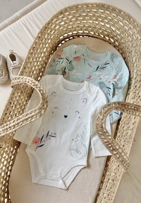 Lot de 2 bodies bébé manches longues dina Bleu 1 - vertbaudet enfant 