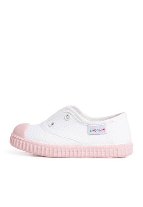 Baskets blanches sans lacets semelle de couleurs Rose 1 - vertbaudet enfant 