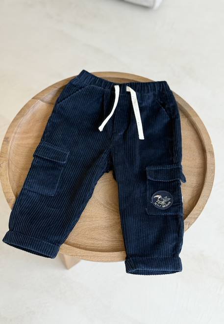 Pantalon en velours côtelé boavista Bleu 1 - vertbaudet enfant 