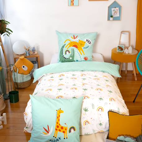 Parure de lit coton réversible Turquoise 6 - vertbaudet enfant 