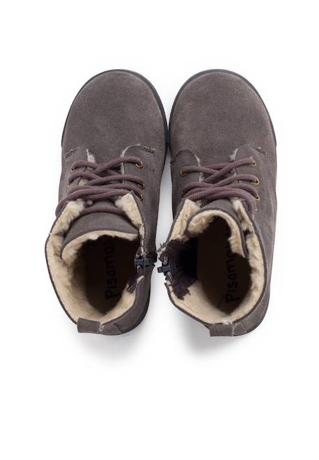 Botte en peau de mouton avec lacets latéraux à glissière Gris+Taupe 5 - vertbaudet enfant 