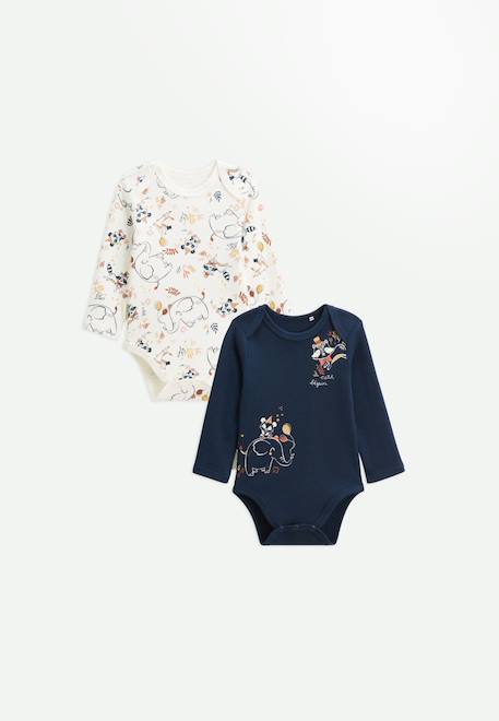 Lot de 2 bodies bébé manches longues cirque d'automne Bleu 1 - vertbaudet enfant 