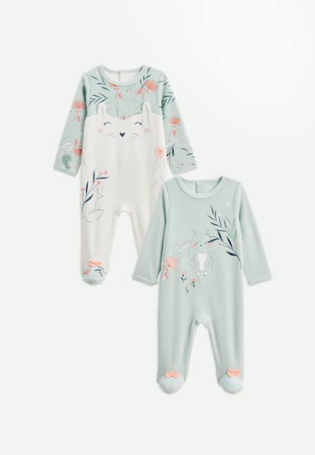 Bébé-Lot de 2 pyjamas bébé en velours dina