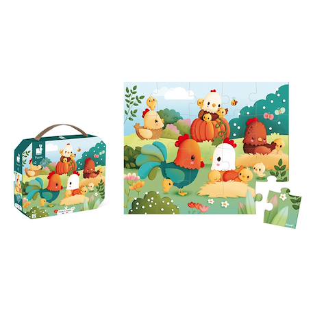 Puzzle bienvenu dans la basse-cour 20 pièces Vert 4 - vertbaudet enfant 
