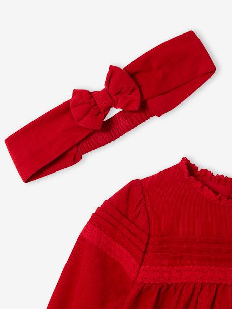 Ensemble naissance 3 pièces Noël robe + bandeau + collants rouge 4 - vertbaudet enfant 