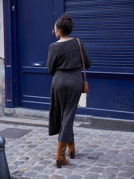 Robe longue grossesse et allaitement motif zébré chocolat 3 - vertbaudet enfant 