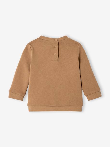 Sweat fantaisie bébé garçon beige chiné+caramel 6 - vertbaudet enfant 