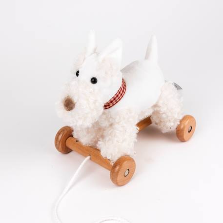 Lola le chien à tirer Blanc 2 - vertbaudet enfant 