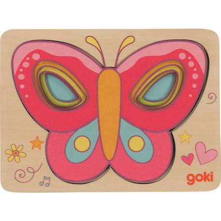 Puzzle à couches papillon Rose 2 - vertbaudet enfant 
