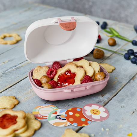 Boite à goûter enfant 600ml gram Blanc/rose+Bleu capy+Bleu dino+Bleu infinity+Bleu wolf+Cannelle fox+Rose birds+Rose blush+Rose moka+Rose papercut+Vert forest+Vert natural+Vert raccoon 6 - vertbaudet enfant 