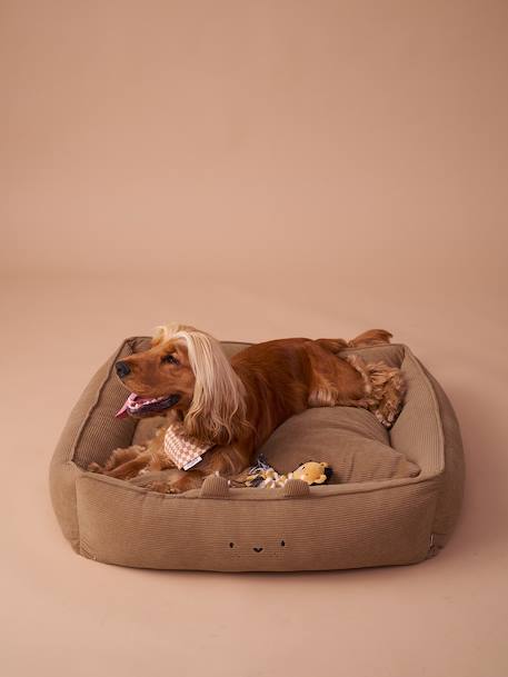 Panier matelassé en velours pour chien, disponible en 3 tailles camel 4 - vertbaudet enfant 