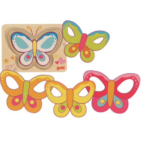Puzzle à couches papillon Rose 1 - vertbaudet enfant 