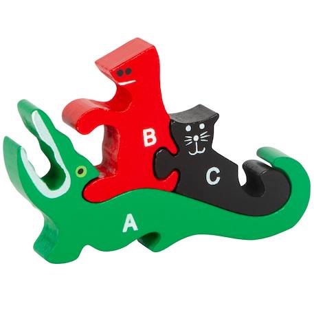 Puzzle 3D d'apprentissage Animaux Bleu 4 - vertbaudet enfant 
