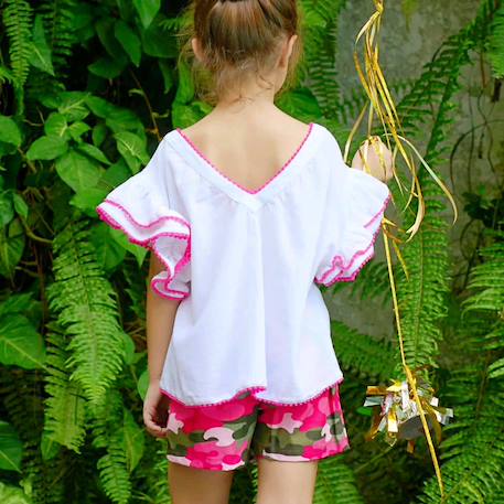 Jupe short  camouflage   - deux-en-un  jade Rose kaki 5 - vertbaudet enfant 