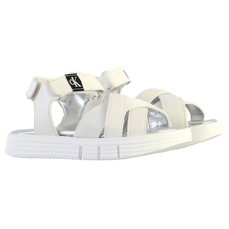 Sandales en cuir  à scratch Blanc 3 - vertbaudet enfant 
