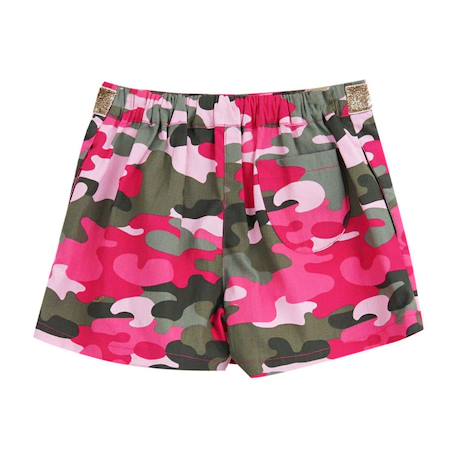 Jupe short  camouflage   - deux-en-un  jade Rose kaki 4 - vertbaudet enfant 
