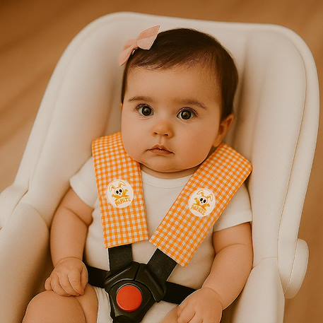 Protège ceinture de sécurité en coton bio perl Vichy 2 - vertbaudet enfant 