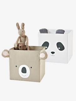 hanoi kids-Chambre et rangement-Rangement-Meuble à cases, accessoires-Lot de 2 bacs de rangement Panda Koala