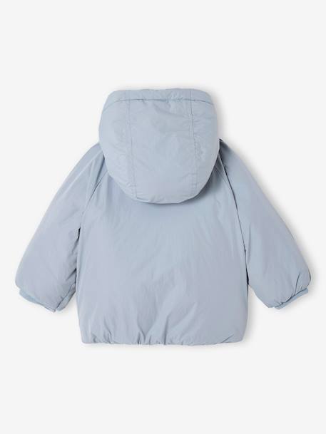 Doudoune bébé à capuche doublée polaire bleu glacier 2 - vertbaudet enfant 