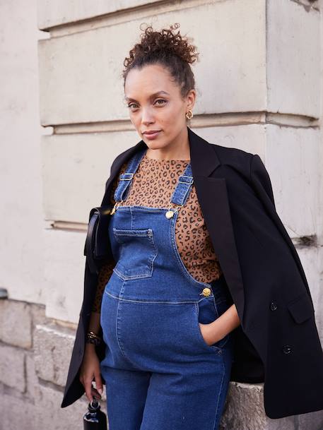 Salopette en jean de grossesse forme large denim brut 8 - vertbaudet enfant 