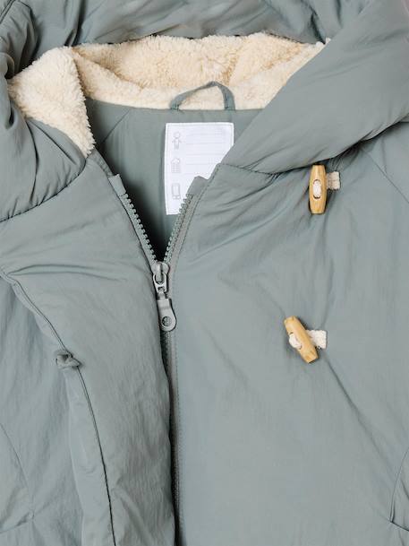 Doudoune fille croisée à capuche vert de gris 4 - vertbaudet enfant 