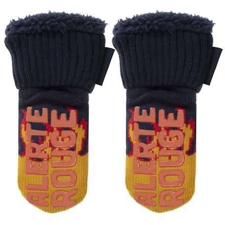 Chaussettes fourrées garçon bleu canard Bleu canard 2 - vertbaudet enfant 