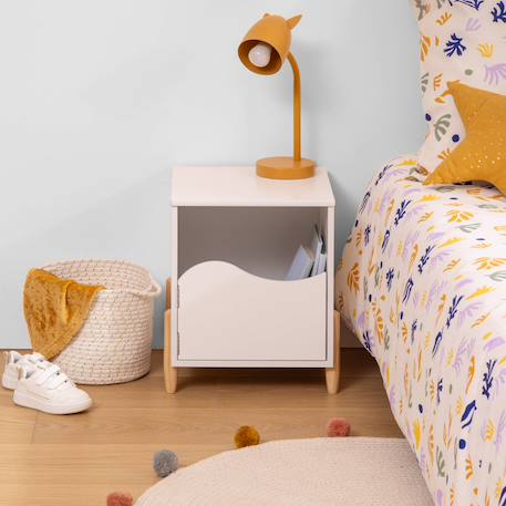 Table de chevet - douceur Blanc+Rose 1 - vertbaudet enfant 