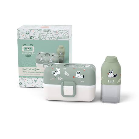 Coffret cadeau enfants lunch box tresor 800ml Cannelle fox+Vert raccoon 5 - vertbaudet enfant 