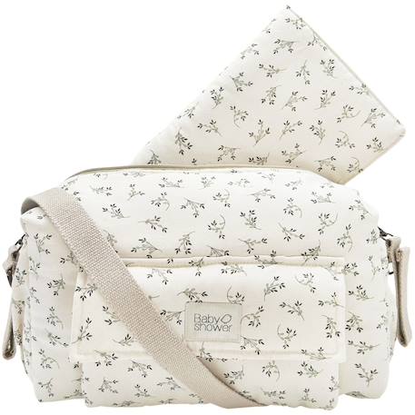 Sac à langer camila olive bloom canvas Ecru, vert 1 - vertbaudet enfant 