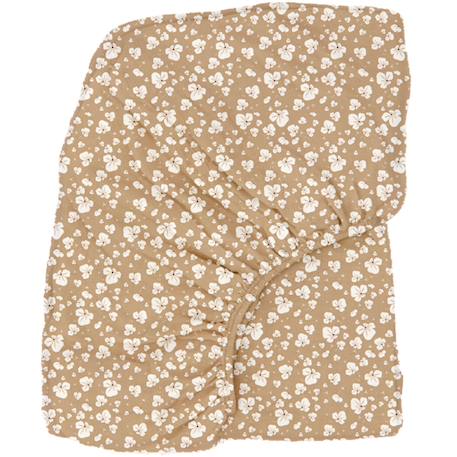 Drap housse indian summer (60 x 120 cm) Beige foncé, blanc 1 - vertbaudet enfant 