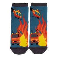 -Chaussettes antidérapantes garçon bleu 1/4 ans