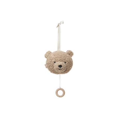 Peluche musicale teddy bear naturel Beige+Ecru+Gris+Rose, noir 1 - vertbaudet enfant 