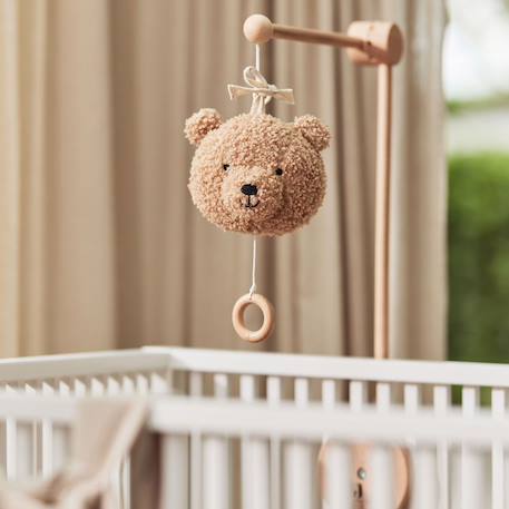 Peluche musicale teddy bear naturel Beige+Ecru+Gris+Rose, noir 3 - vertbaudet enfant 