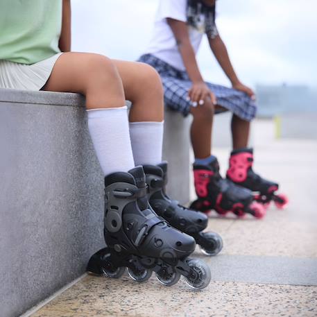 Rollers go skates taille m-l du 34 au 37 Noir-bleu+Noir-gris+Noir-rose 10 - vertbaudet enfant 