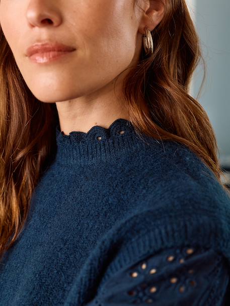 Pull de grossesse bi-matière marine 6 - vertbaudet enfant 