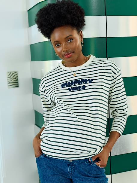 T-shirt marinière grossesse et allaitement en coton biologique* vert 5 - vertbaudet enfant 