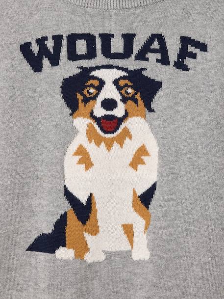Pull Col Rond Chien gris chiné 5 - vertbaudet enfant 